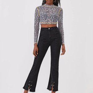 Black Flared Jeans w/ Pins